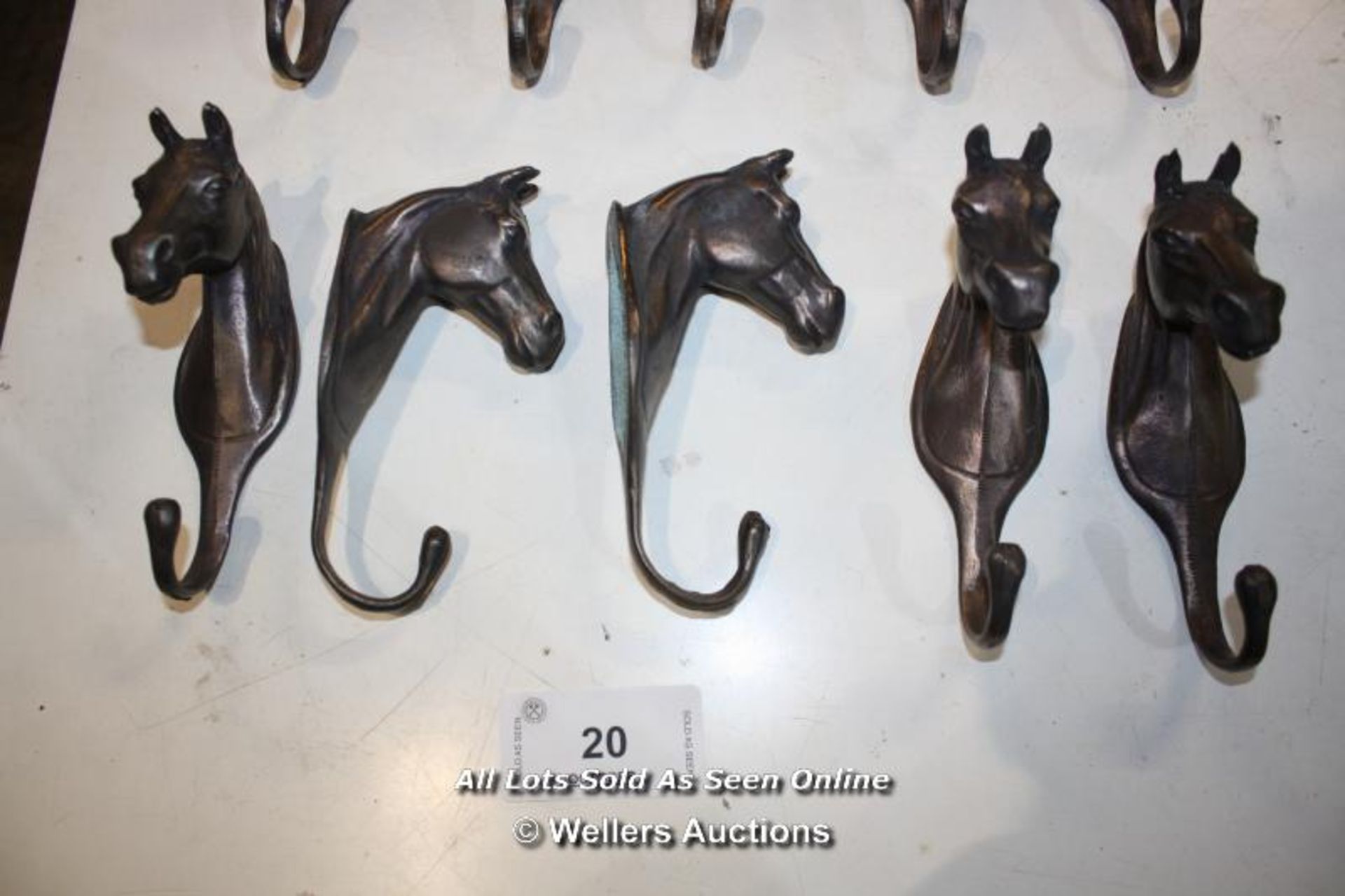 TEN BRONZE HORSE HEAD COAT HOOKS - Image 2 of 2