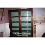 OAK GLAZED FRONTED CABINET - 138MM X 36MM X 157 H