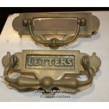 TWO BRASS ARTS AND CRAFTS COMBINATION LETTER / KNOCKER