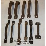 SEVEN CAST IRON PULL HANDLES