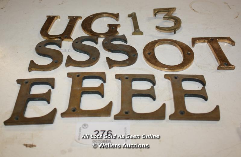 SELECTION OF SOLID BRASS LETTERS AND NUMBERS