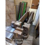 3/4 SNOOKER TABLE BASE PARTS, LEGS, AND BOLTS
