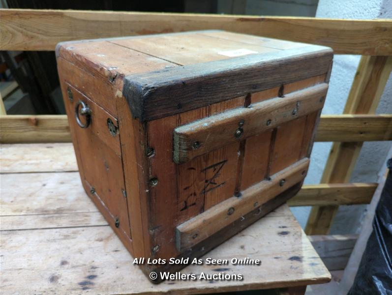 VICTORIAN WOODEN BOX - 13.5" H X 16.5" W X 14" D