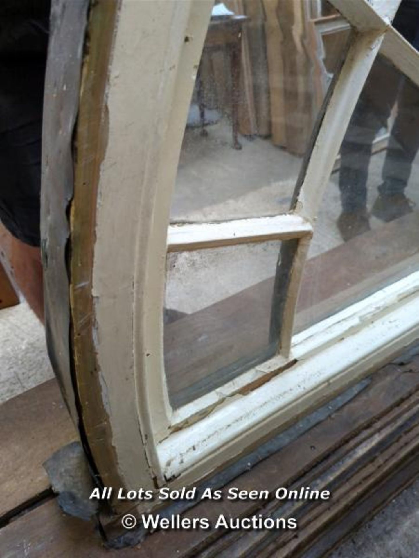 MASSIVE VICTORIAN FANLIGHT - MISSING TWO PANELS OF GLASS - 57.5" H X 109" - Image 7 of 7