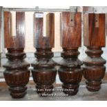 SET OF FOUR MAHOGANY SNOOKER TABLE LEGS