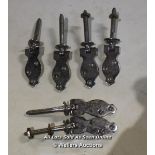 THREE PAIRS OF CHROME WC SEAT BRACKETS