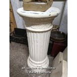 LATE VICTORIAN PLASTER PLINTH - 34" H X 15" DIA