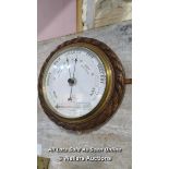 SHIPS CLOCK AND BAROMETER IN CARVED OAK CASES
