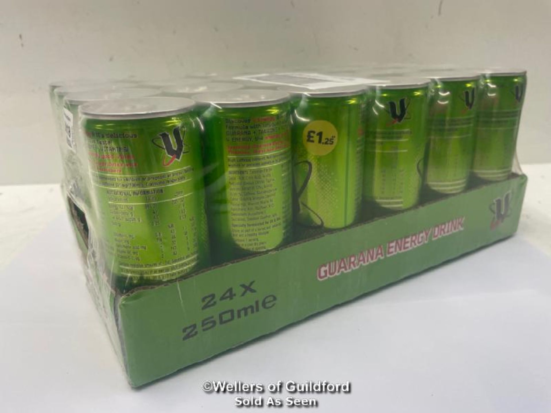 *24 X V GUARANA ENERGY DRINK 250ML / NEW