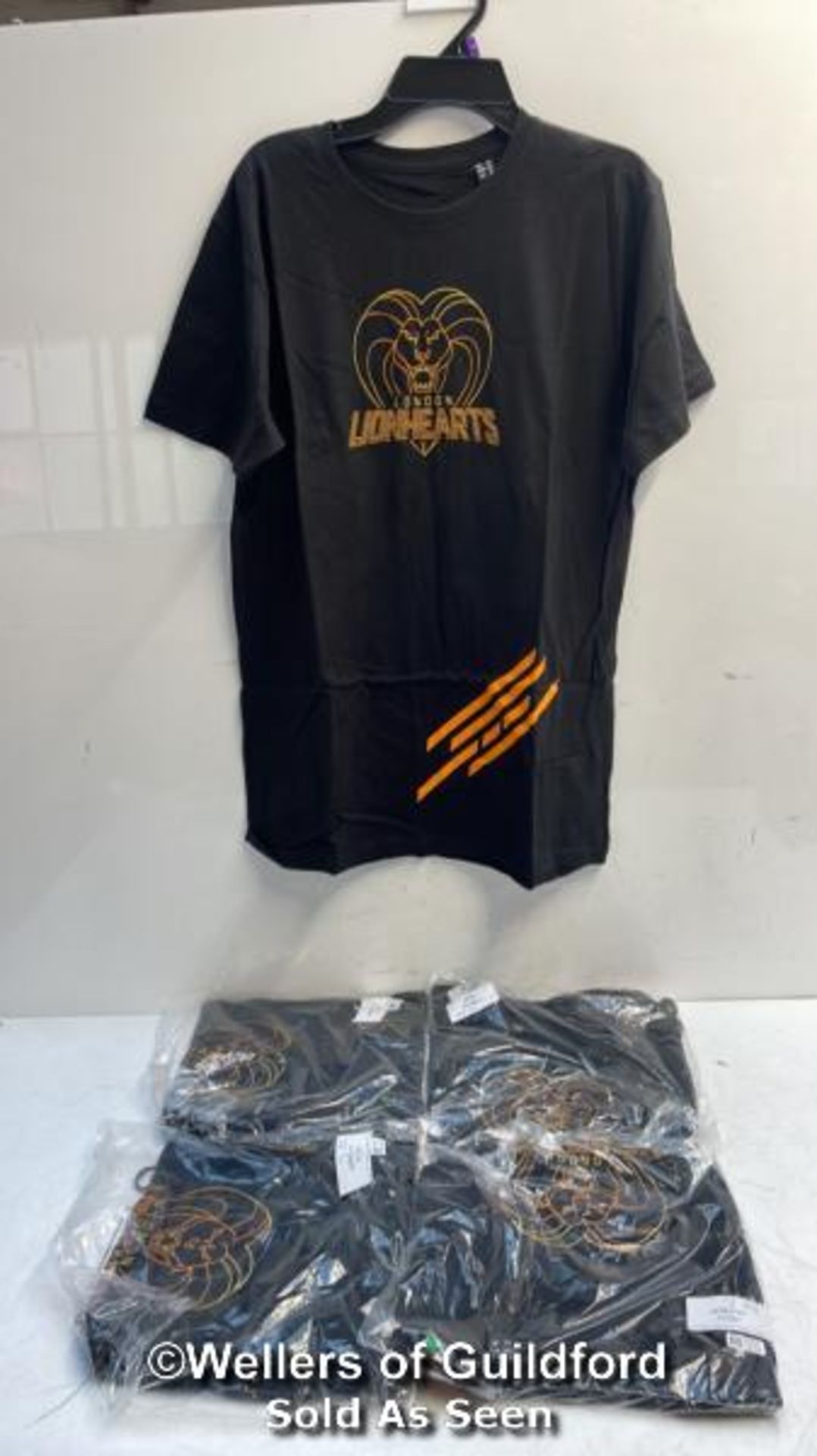 *5X LONDON LIONHEARTS T-SHIRT / BLACK / M / NEW