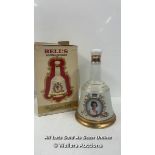 COMMEMORATIVE BELL'S SCOTCH WHISKY BELL SHAPED BOTTLE, FOR QUEEN ELIZABETH II 60TH BIRTHDAY,