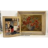 TWO TAPESTRY PICTURES, LARGEST 64 X 55CM INCLUDING FRAME