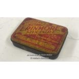 MURRAYS ERINMORE MIXTURE VINTAGE TOBACCO TIN STILL WITH TOBACCO IN GREASEPROOF PAPER, HINGED LID