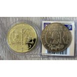 QUEEN ELIZABETH II GOLDEN JUBILEE £5 2002 GUERNSEY ISSUE COIN WITH LONDON MINT GOLDEN JUBILLE