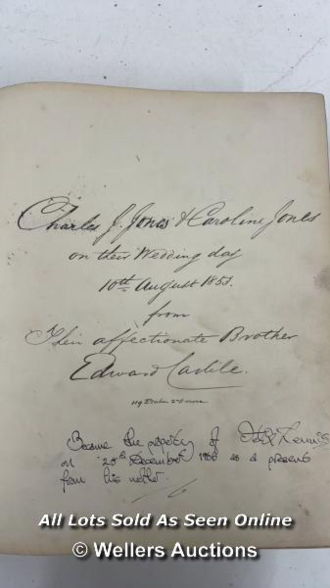 LARGE OXFORD UNIVERSITY PRESS HOLY BIBLE WITH HAND WRITTEN INSCRIPTION DATED 1853 - Image 3 of 5