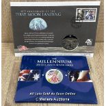 40TH ANNIVERSARY OF THE MOON LANDING £5 COIN & FIRST DAY COVER WITH THE PERTH MINT UNITED STATES