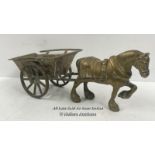 BRASS HORSE & CARRAGE, 17CM HIGH, 44CM LONG