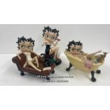 THREE BETTY BOOP COLLECTABLE FIGURINES TALLEST 22.5CM HIGH