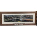 LARGE FRAMED PANORAMIC PHOTO 'MORNING LIGHT BUTTERMERE' SIGNED, 120 X 45CM