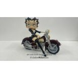 BETTY BOOP "MOTORBIKE" FIGURINE, RIGHT HANDLE BAR NEEDS REPARING, 26CM HIGH