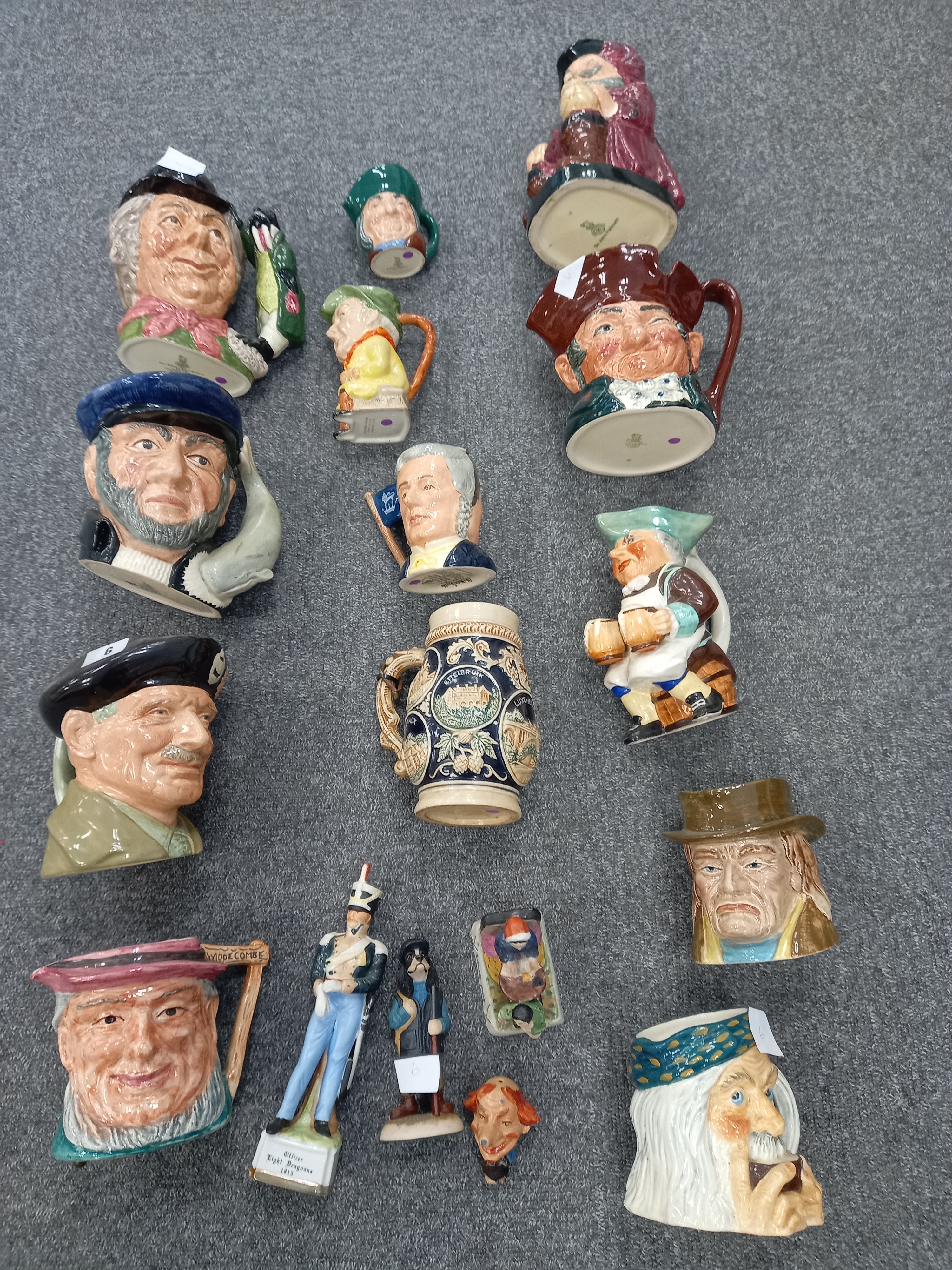 12 DOULTON & OTHER CHARACTER JUGS ETC