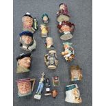 12 DOULTON & OTHER CHARACTER JUGS ETC