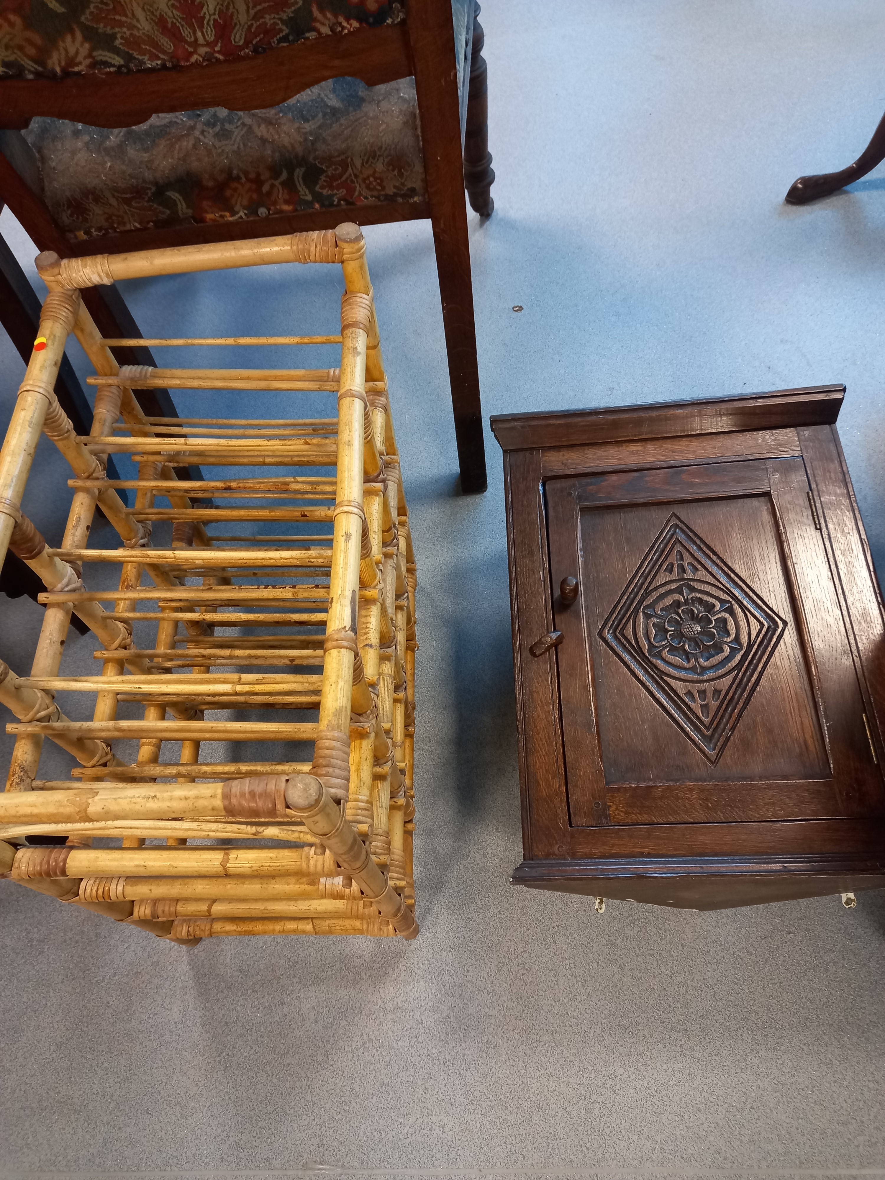 BAMBOO PINE RACK, REPRODUCTION CUPBOARD