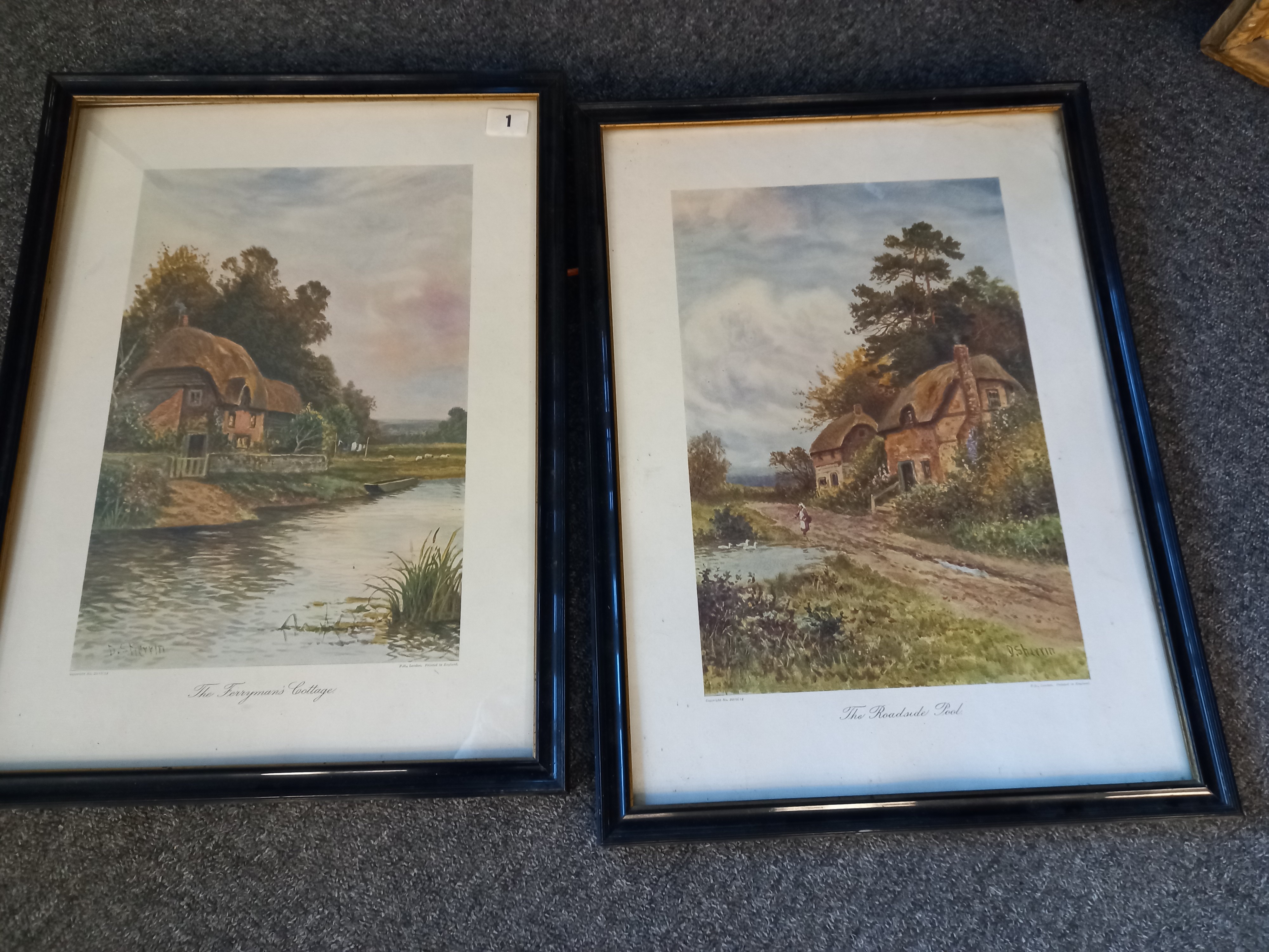 PAIR OF COLOURED PRINTS OF COTTAGES