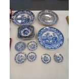 3 EARLY 19 CENTURY BLUE & WHITE PLATES