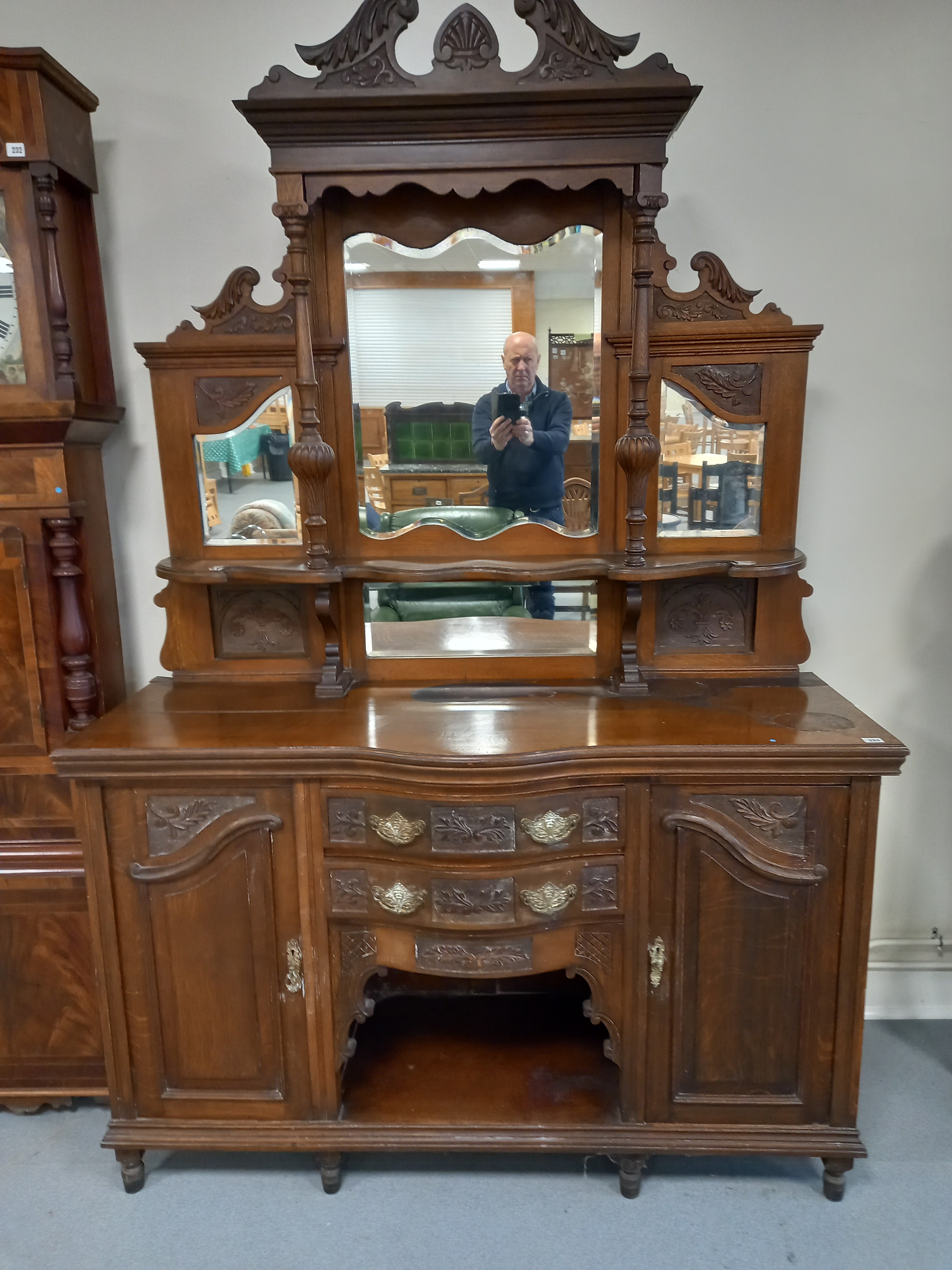 LATE 19 CENTURY MIRROR BACK SIDE BOARD