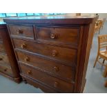 VICTORIAN MAHOGANY CHEST OF 5 DRAWERS