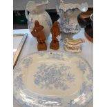 VICTORIAN BLUE & WHITE MEAT DISH