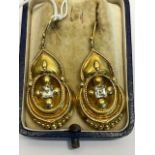 PAIR OF VICTORIAN STYLE GOLD EARRINGS