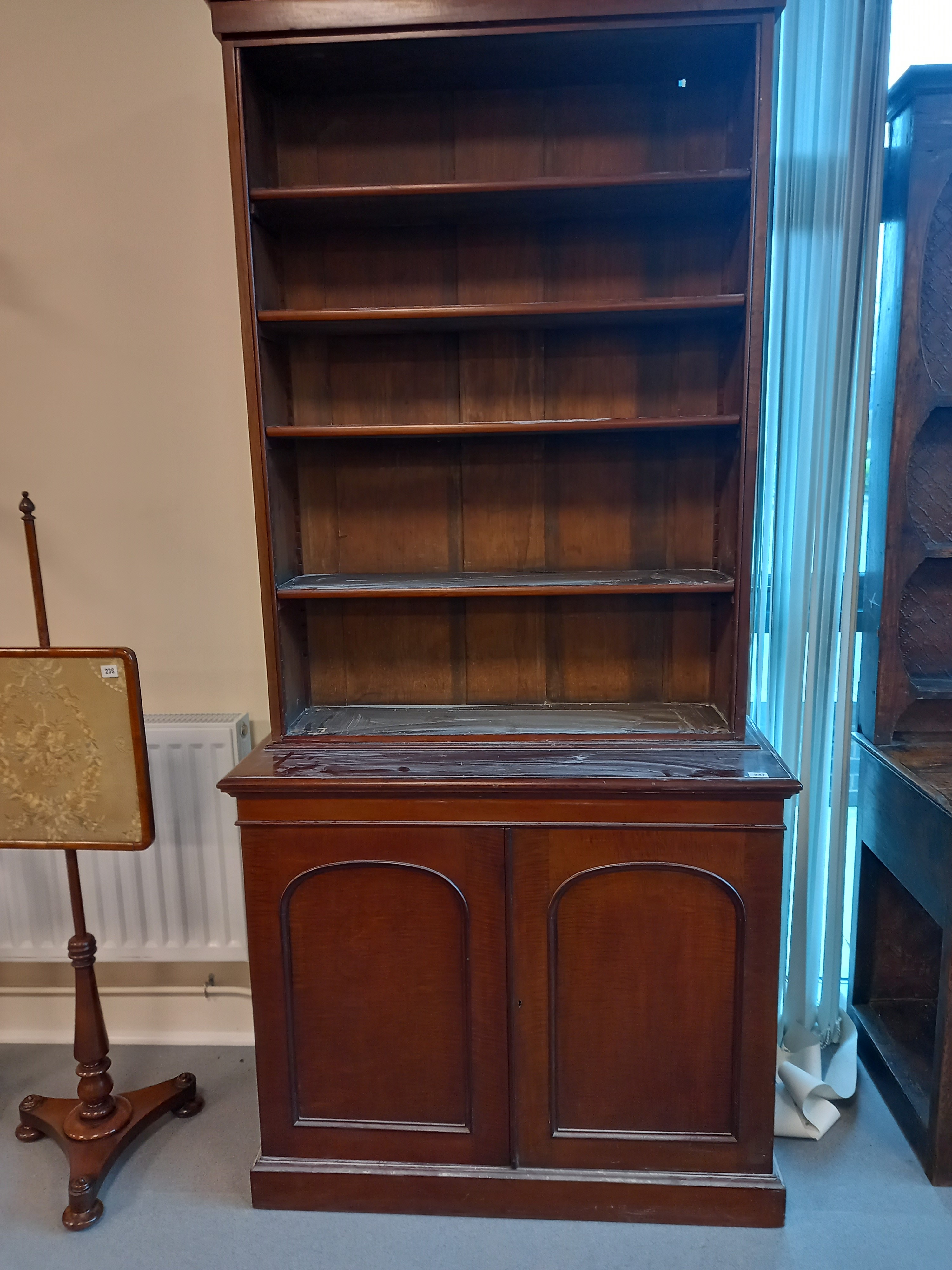 EDWARDIAN MAHOGANY4 SHELF BOOKCASE