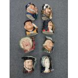 COLLECTION OF 8 DOULTON CHARACTER JUGS