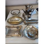 QUANTITY OF ELECTRO PLATED WARE TEAPOTS