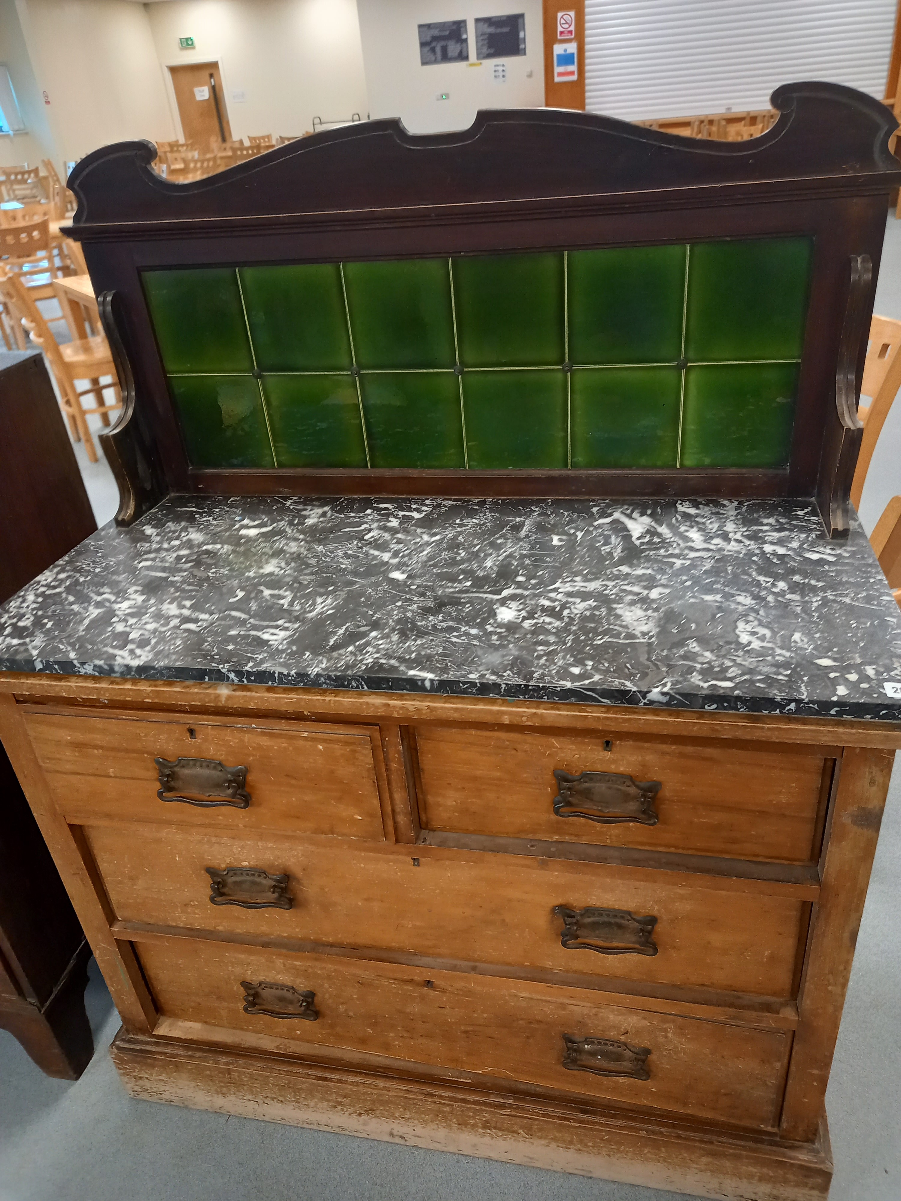 VICTORIAN WASH STAND WITH MARBLED TOP