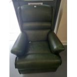 MODERN GREEN LEATHER RECLINING CHAIR