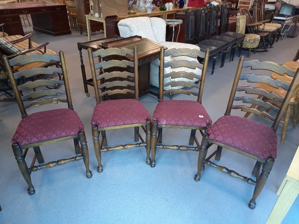 4 REPRODUCTION LADDER BACK CHAIRS