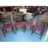 4 REPRODUCTION LADDER BACK CHAIRS