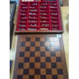 LEATHER CHESS BOARD WITH METAL KNIGHT