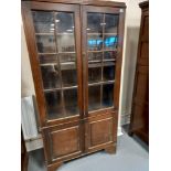 1920 OAK BOOKCASE 2 GLAZED DOORS