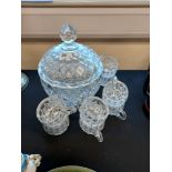 PRESSED GLASS PUNCH BOWL