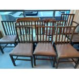 7+1 CARVER OAK GEORGIAN STYLE CHAIRS