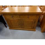 MODERN OAK CUPBOARD WITH 2 DRAWERS