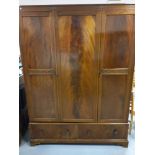 LARGE WALNUT TRIPLE WARDROBE