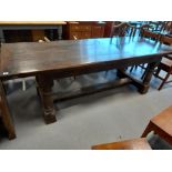 LARGE REPRODUCTION OAK REFECTORY TABLE