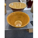 2 VICTORIAN TERRACOTTA AND GLAZED BOWLS