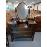 1930S OAK DRESSING TABLE