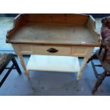 VICTORIAN PINE WASH STAND SINGLE DRAWER